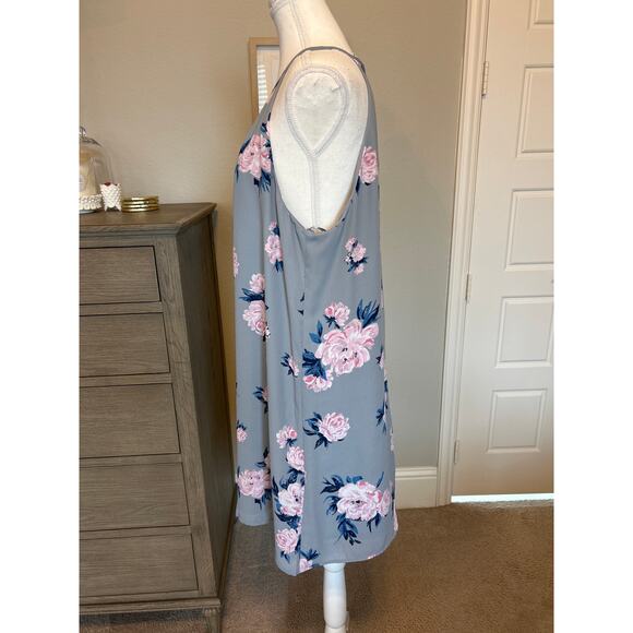 Candie's | Light Blue Floral A Line Sleeveless Dress | XL - Picture 8 of 13